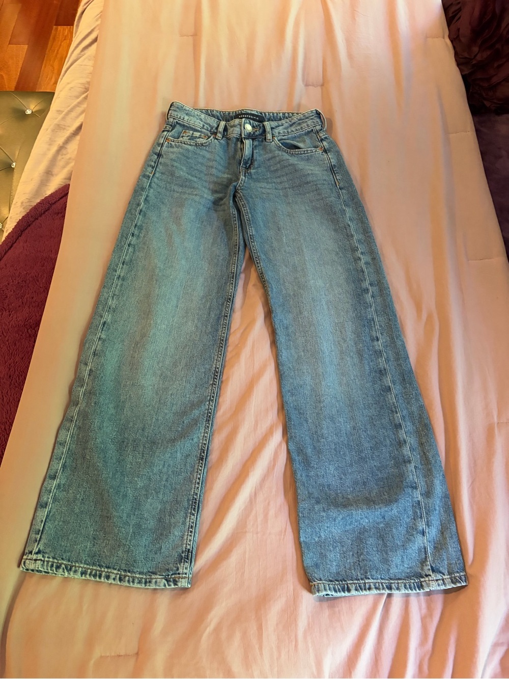 Aeropostale AERO Baggy Wide Leg Jeans Sz 000 Regular